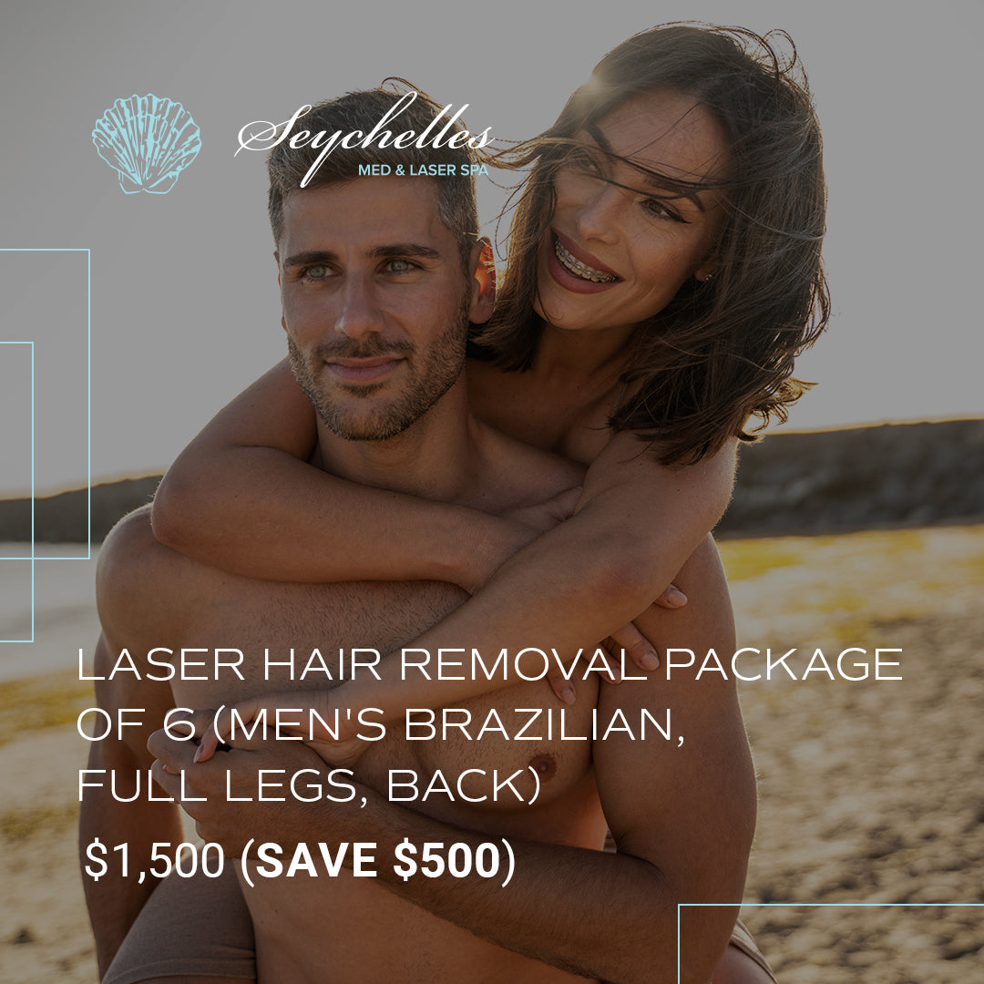 Laser Hair Removal Package of 6 - Extra Large Area (Men's Brazilian, Full Legs, Back)